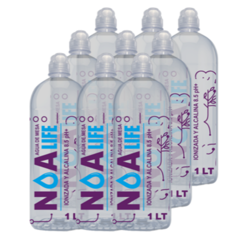 Agua Ionizada y Alcalina Bot. Pet Noalife 9 unid x 1 L