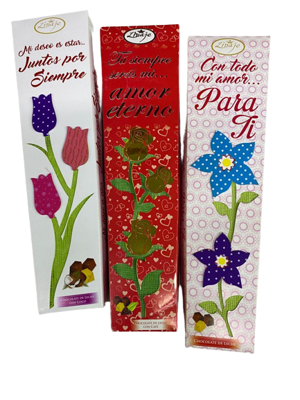 Bombones Chocolate Linaje Estuche Flores 130g - 16 x 8g