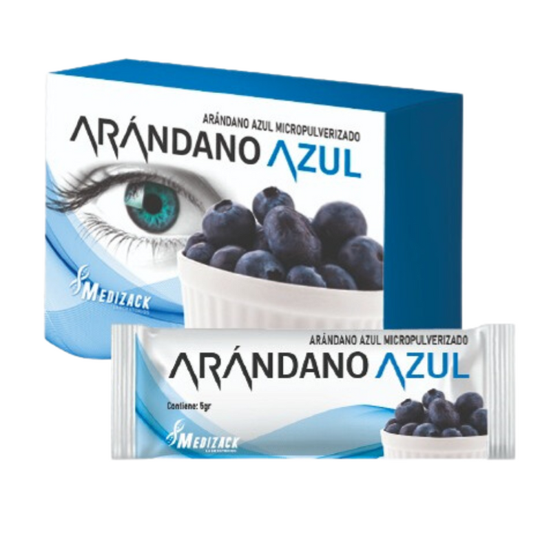 Arándano Micropulverizado 98.8% Medizack caja x 35 sachets x 5gr