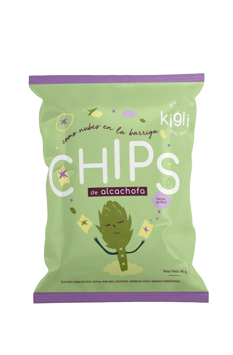 Pack Snacks Finas Hierbas, Alcachofa y Chocolúcuma  Kigli  24 Unds x 40grs