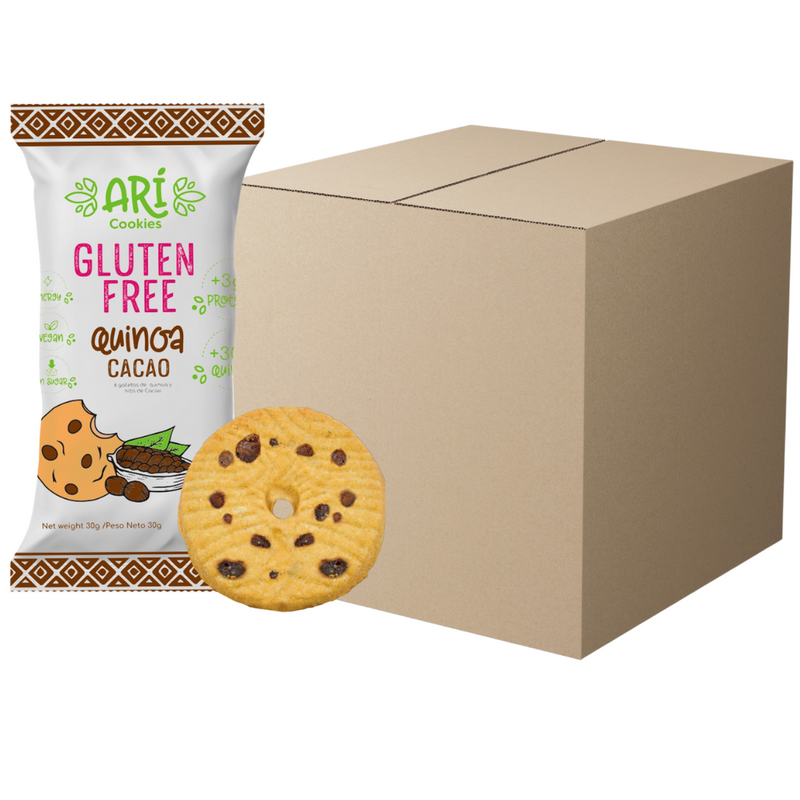 Galleta Gluten Free sabor Quinua Cacao ARI CAJA DE 200 UNID