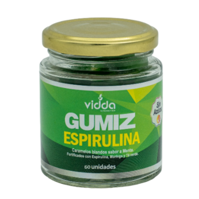 Gomas Gumiz espirulina sabor a menta 60 unidades