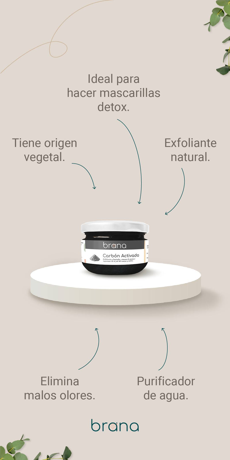 Mascarilla Carbón Activado Brana 50g