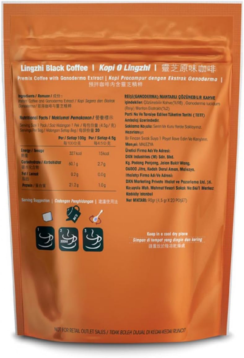 Cafe Negro 2 en 1 Lingzhi Coffe DXN  Ganoderma lucidum 90g