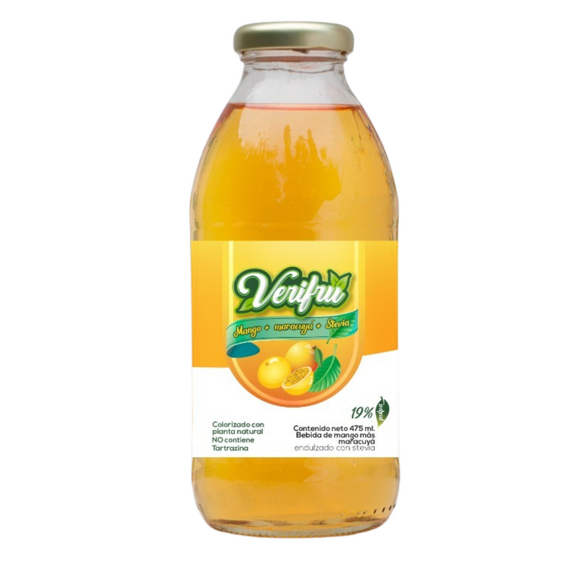 Bebida de Mango con Maracuyá y Stevia Verifru Pack 12 x 475ml