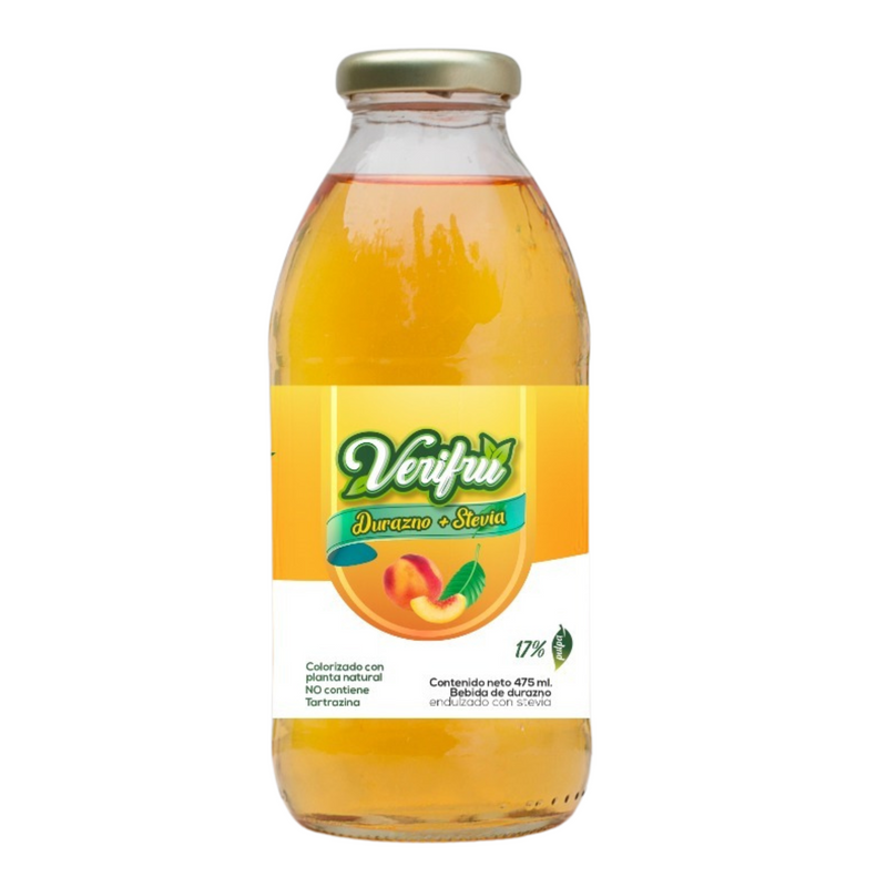 Bebida de Durazno con Stevia Verifru Pack 12 x 475ml