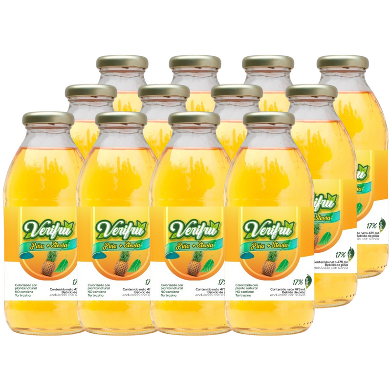 Bebida de Piña con Stevia Verifru Pack 12 x 475ml