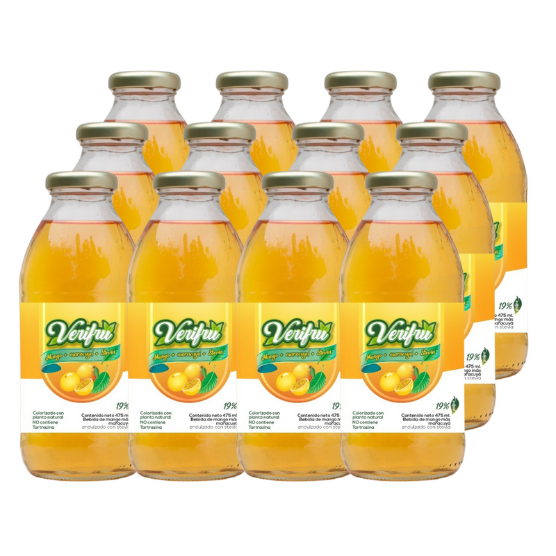 Bebida de Mango con Maracuyá y Stevia Verifru Pack 12 x 475ml