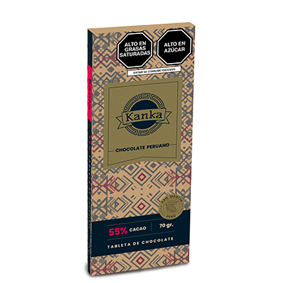 Chocolate Suave 55% cacao sin azúcar Kanka 70g