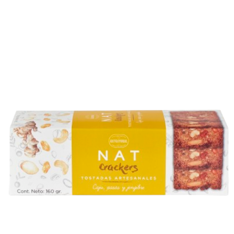 Tostadas con Caju , Pasas y Genjibre  160g Natnatural