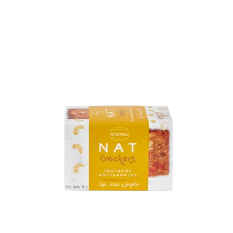 Tostadas con Caju , Pasas y Genjibre  80g Natnatural