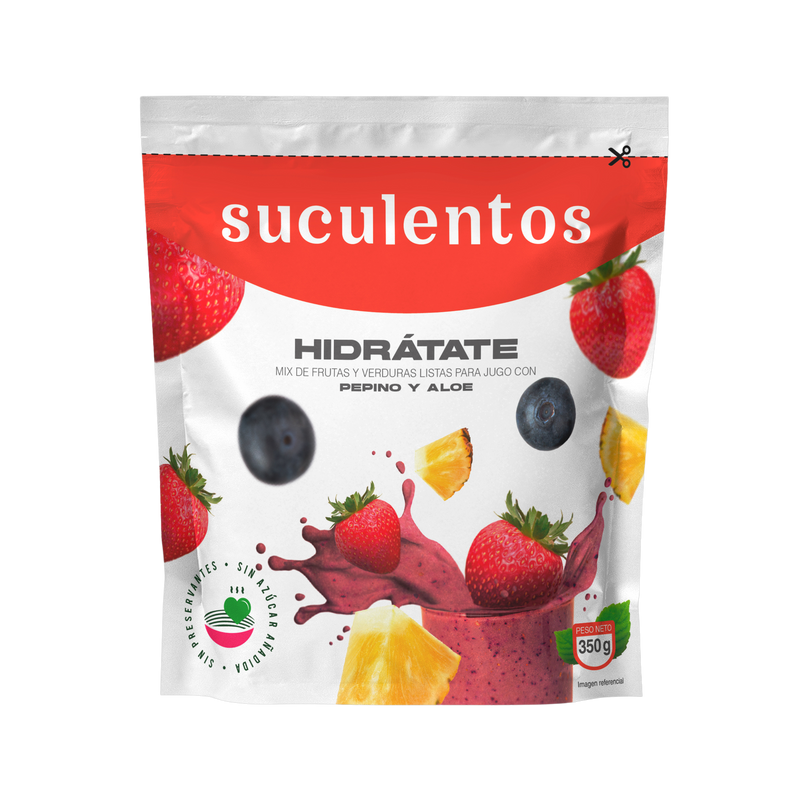 Mix Hidratante combinación de Piña, Fresas, Arándanos, Pepino y Aloe SUCULENTOS 350gr