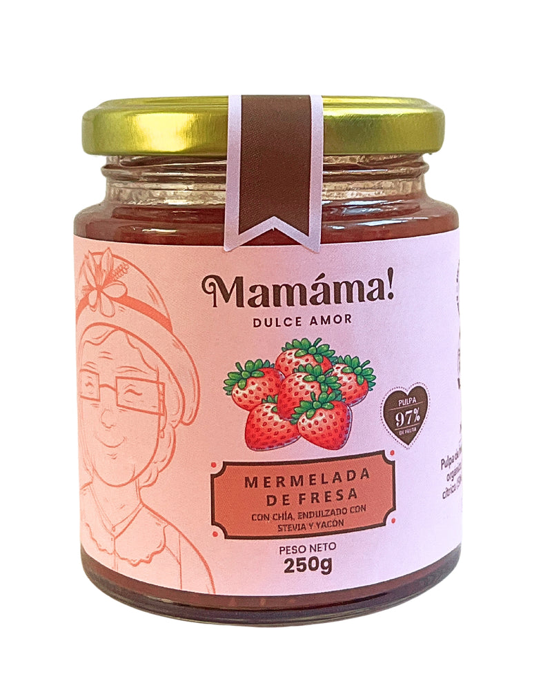 Mermelada de Fresa con Chia endulzada con Yacon y Stevia MAMAMA 250gr