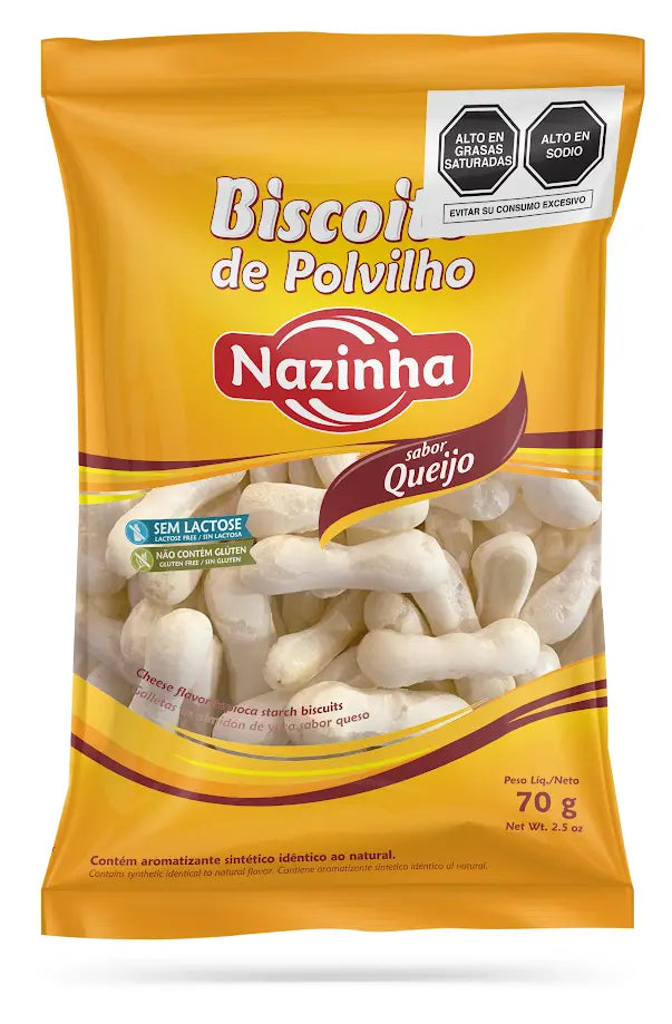 Galletas Saladas De Almidòn De Yuca Sabor Queso NAZINHA 70gr