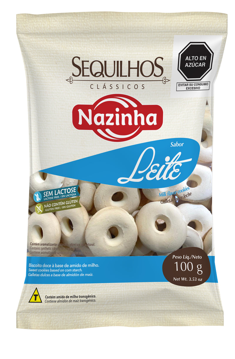 Galletas Dulces A Base De Almidón De Maíz Sabor Leche sin gluten NAZINHA 100gr