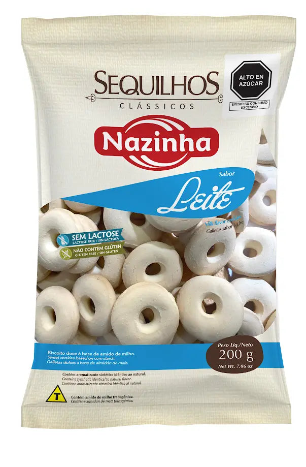 Galletas Dulces A Base De Almidón De Maíz Sabor Leche sin gluten NAZINHA 200gr