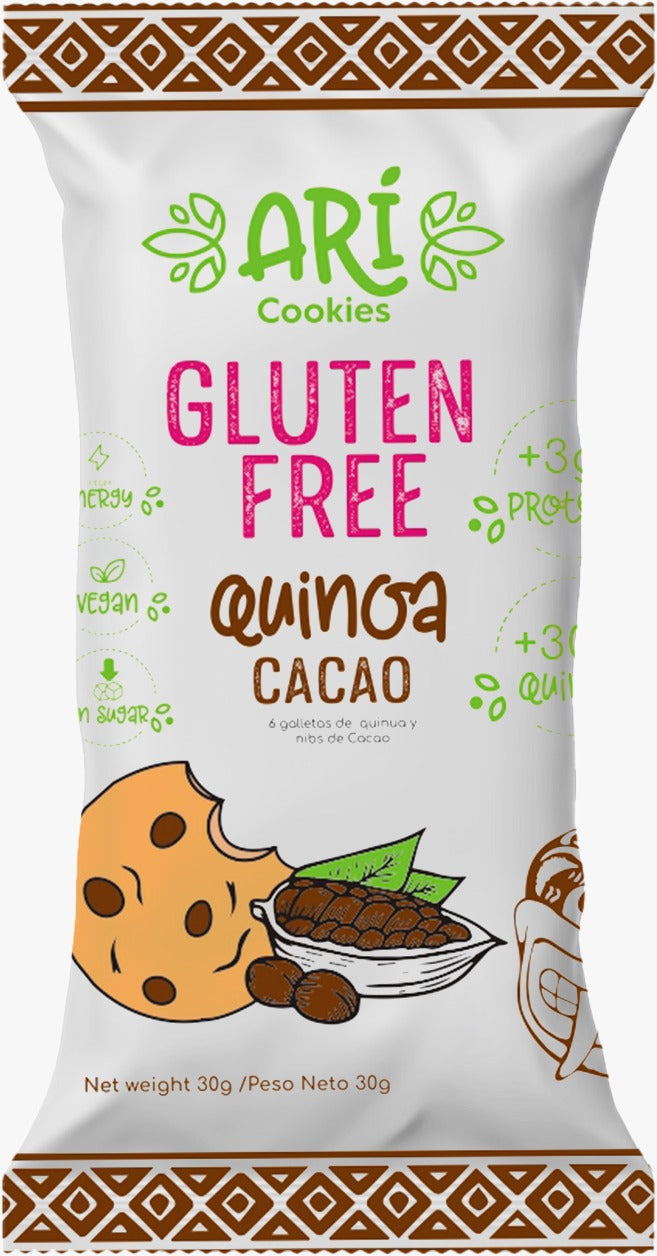 Galleta Gluten Free sabor Quinua Cacao ARI CAJA DE 200 UNID