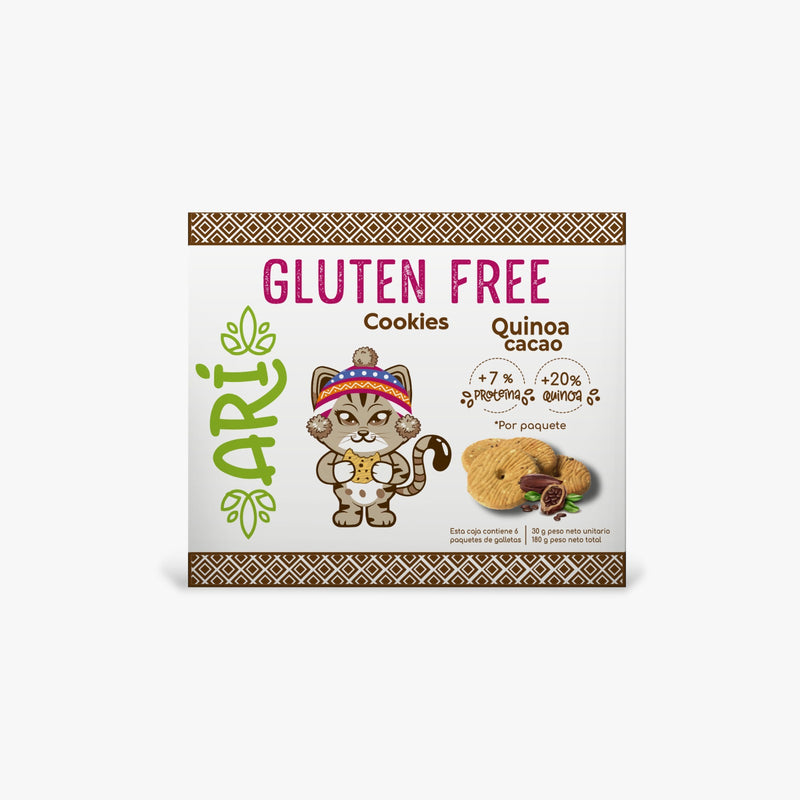 Galleta Gluten Free sabor Quinua Cacao ARI CAJA DE 200 UNID