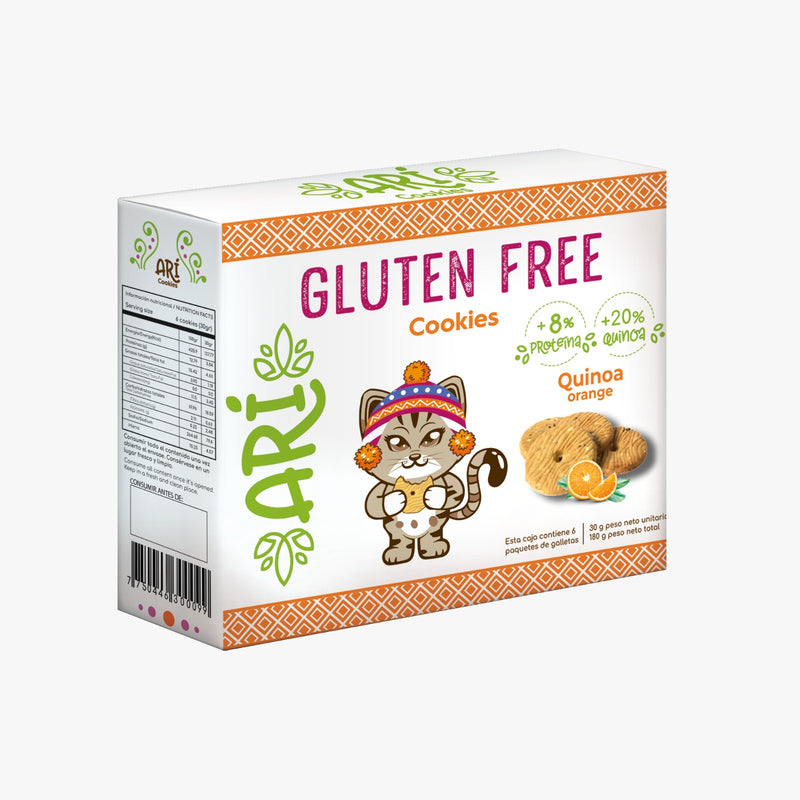 Galleta Gluten Free sabor Quinua Naranja ARI CAJA DE 200 UNID