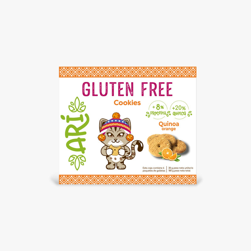 Galleta Gluten Free sabor Quinua Naranja ARI CAJA DE 200 UNID