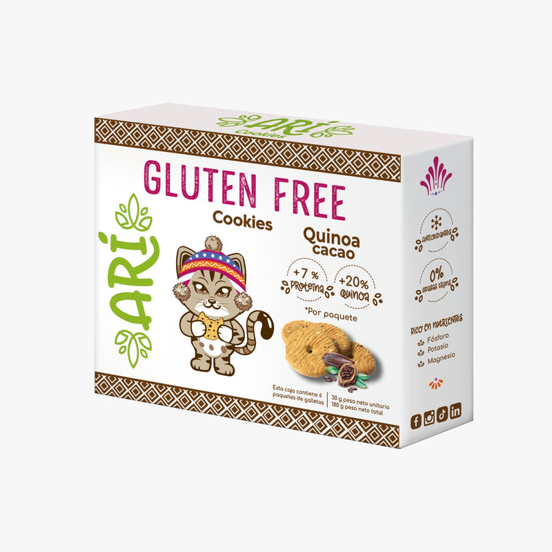 Galleta Gluten Free sabor Quinua Cacao ARI CAJA DE 200 UNID