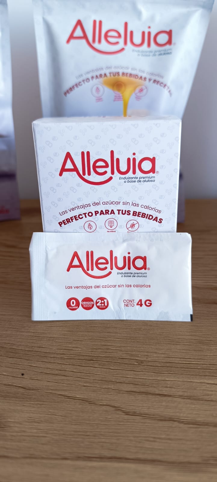 Endulzante premium de alulosa sin calorias Alleluia  120gr (30 scht x 4gr)