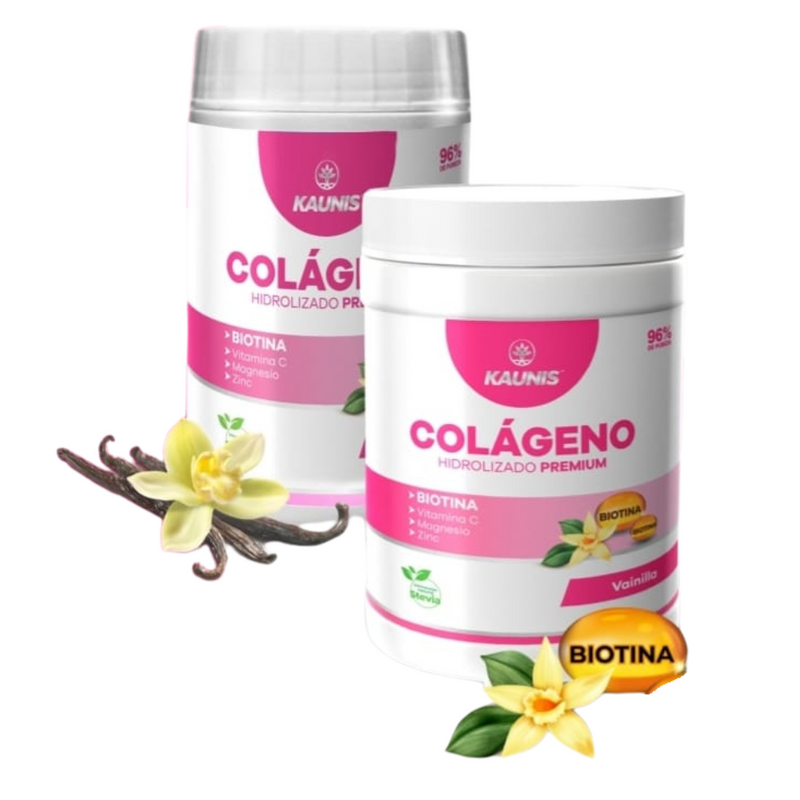 Colágeno Hidrolizado Premiun Biotina sabor Vainilla Kaunis 300g