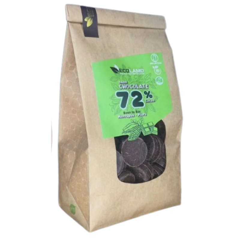 Monedas de Chocolate Piura Dark 72% Cacao Ecolamd bolsa 200g