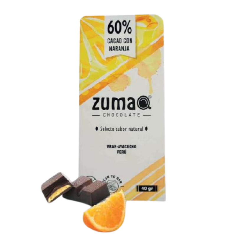 Chocolate 44% Cacao Bitter con Naranaja Zumaq 40gr