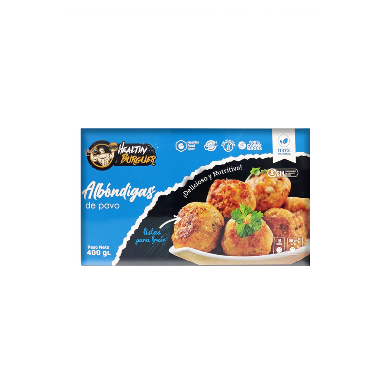 Albóndigas de pavo  Artesanales Healthy Burguer 400 g Reg. Sanitario PROXIMAMENTE