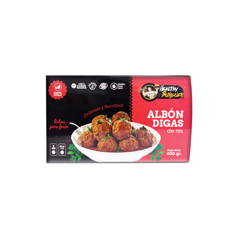 Albóndigas Artesanales de Res Healthy Burguer 400g Reg. Sanitario PROXIMAMENTE