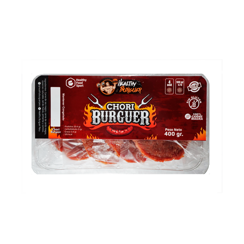 Hamburguesa Artesanal Chori Burguer Healthy Burguer 400g Reg. Sanitario PROXIMAMENTE