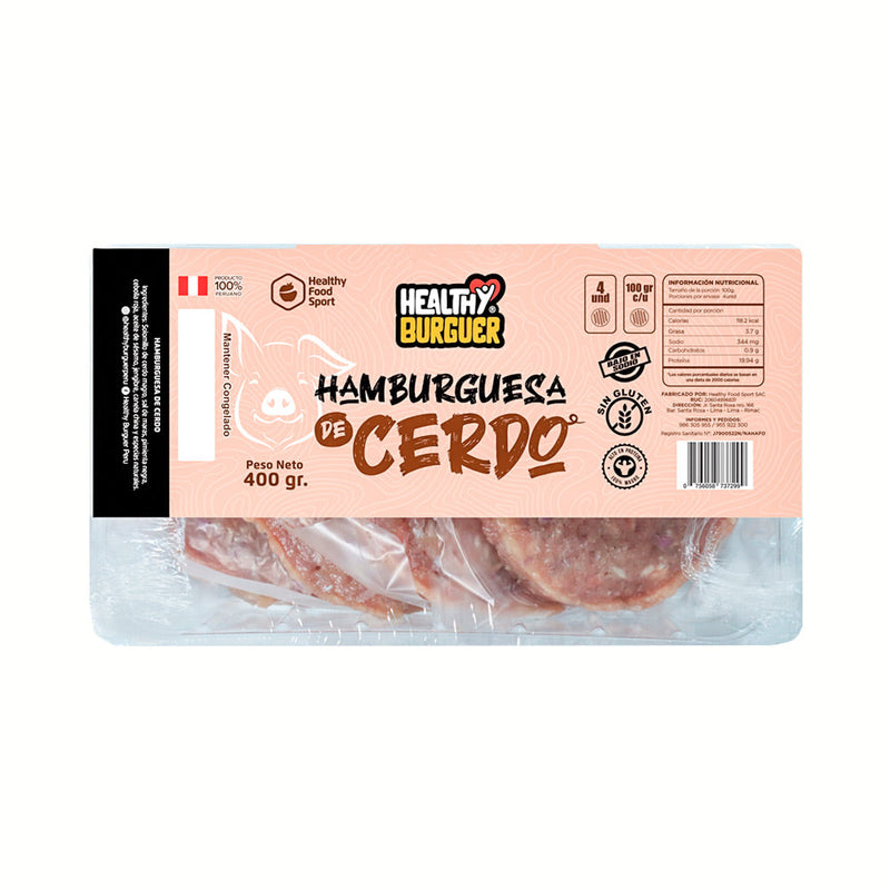 Hamburguesa Artesanal de Cerdo Healthy Burguer 400g