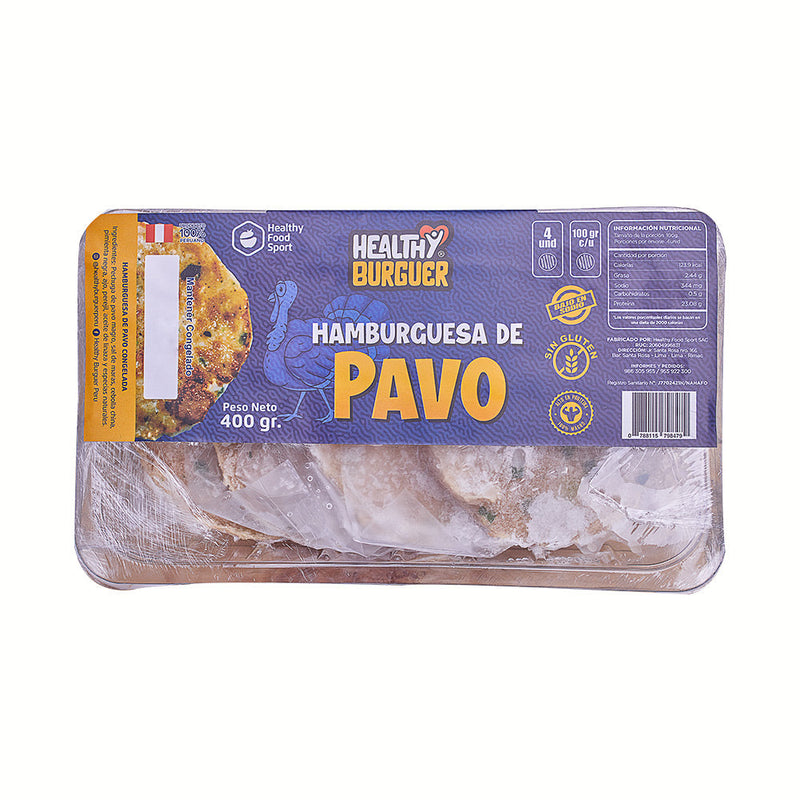 Hamburguesa Artesanal de Pavo Healthy Burguer 400g