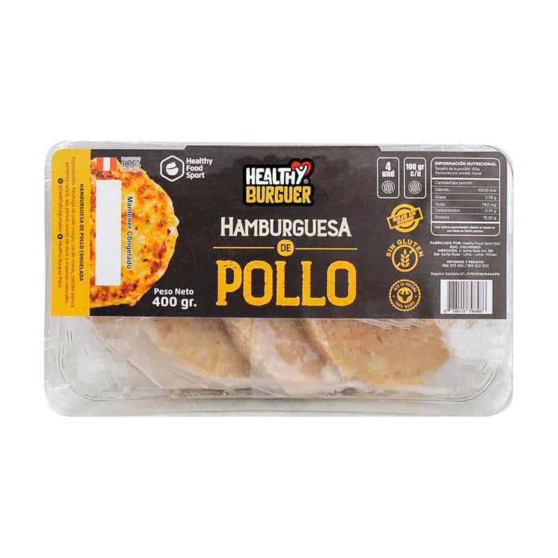 Hamburguesa Artesanal de Pollo Healthy Burguer 400g