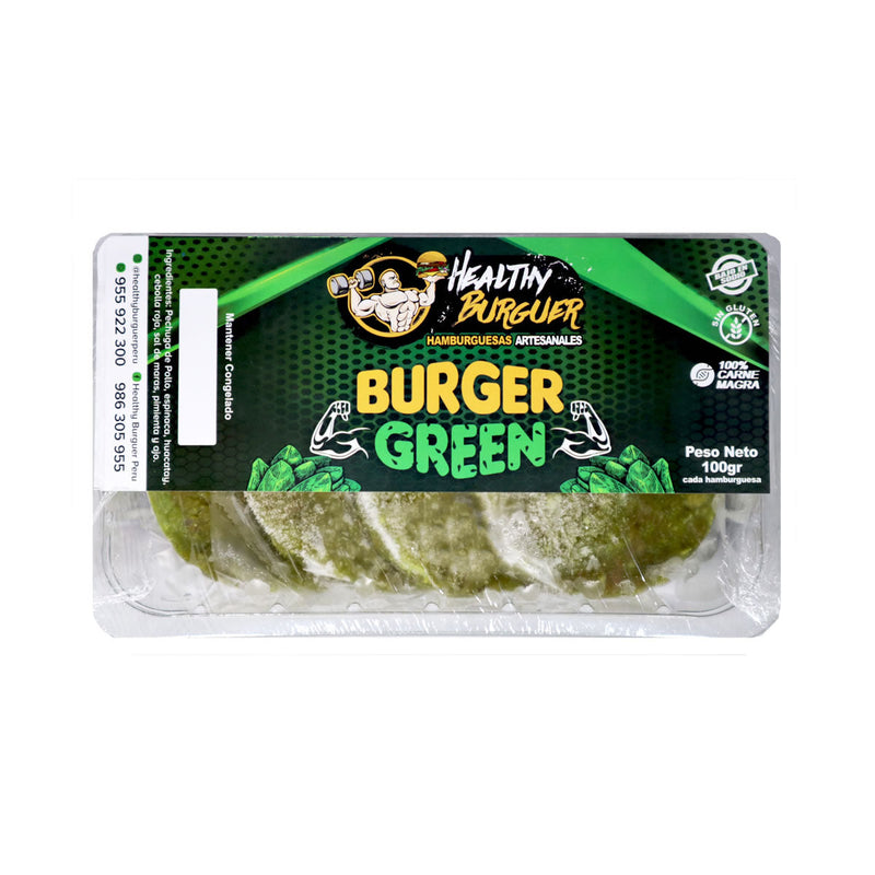 Hamburguesa Artesanal de Pollo Green Healthy Burguer 400g Reg. Sanitario PROXIMAMENTE