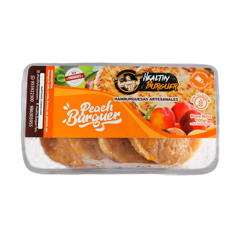 Hamburguesa Artesanal de Pollo Peach Healthy Burguer 400g Reg. Sanitario PROXIMAMENTE