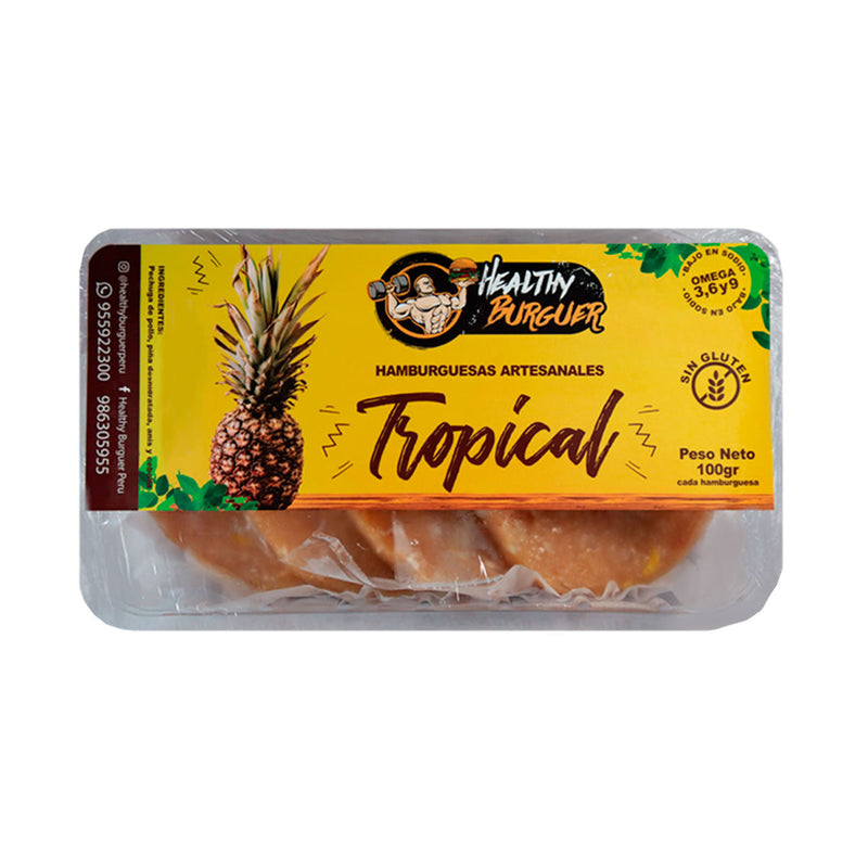 Hamburguesa Artesanal de Pollo Tropical Healthy Burguer 400g Reg. Sanitario PROXIMAMENTE