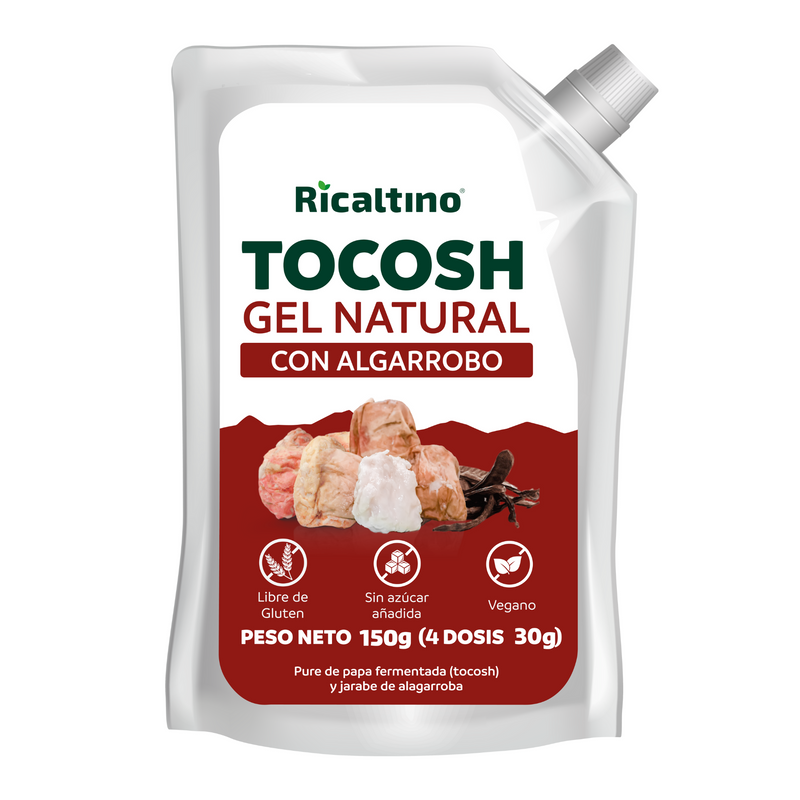 Gel probiótico y prebiótico de Tocosh con Algarrobo Ricaltino Pack 6 und x 150g