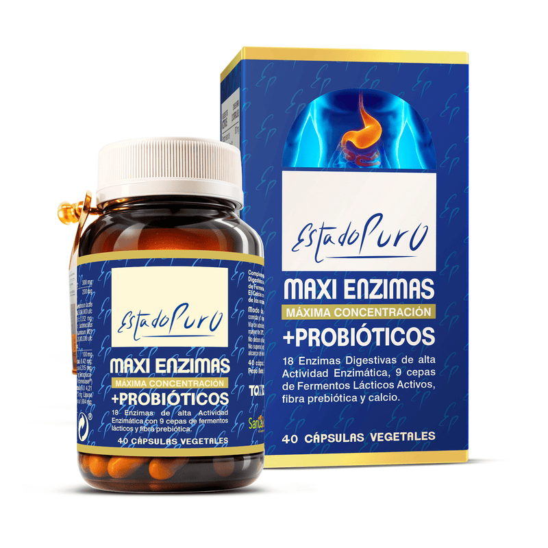 Capsulas vegetales  Maxienzimas + probiotico  Santaqura 40 capsulas