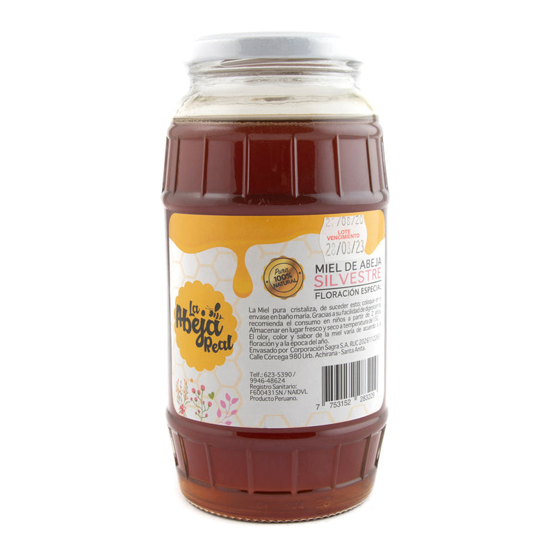 Miel de abeja pasteurizada floración silvestre La Abeja Real 1Kg