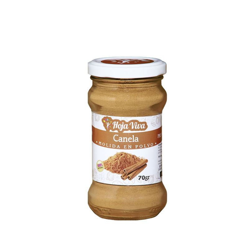 Canela Molida en Polvo Hoja Viva Frasco 70g