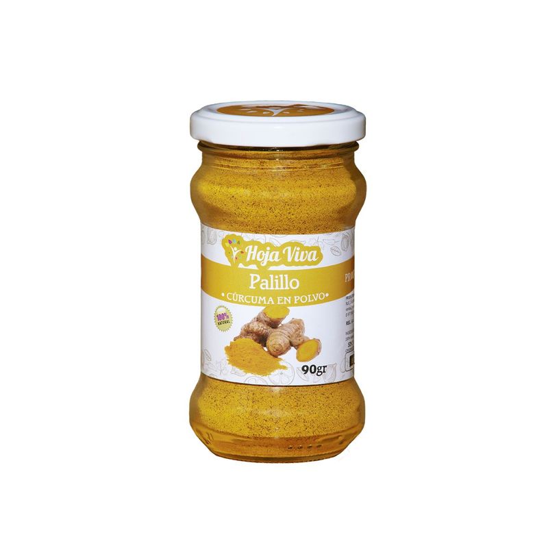 Curcuma Deshidratada en Polvo Hoja Viva Frasco 90g