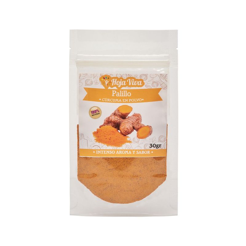 Curcuma Deshidratada en Polvo Hoja Viva Doypack 30g