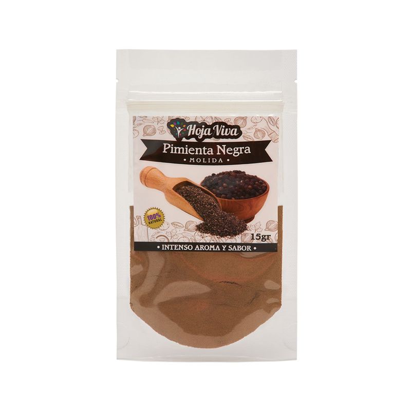 Pimienta Negra Molida Hoja Viva Doypack 15g