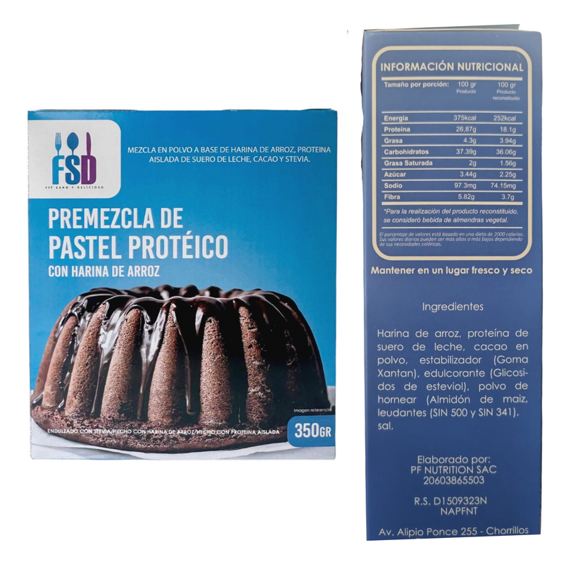 Premezcla de Pastel Proteico Fit Sano y Delicioso 350g