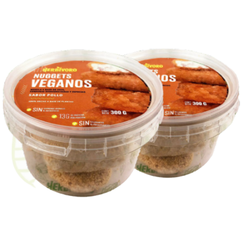 Nuggets vegano sabor pollo congelado Herbivoro taper 300g