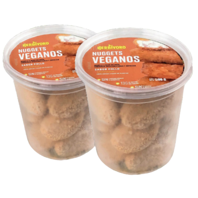 Nuggets vegano sabor pollo congelado Herbivoro taper 500g