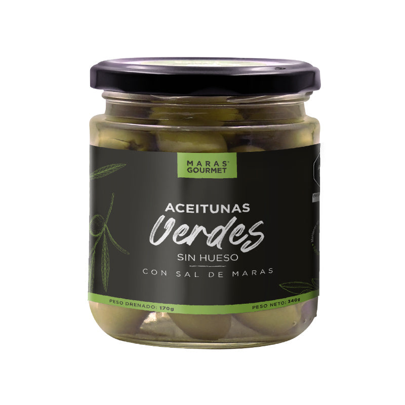 Aceituna Verde sin hueso con sal de Maras Maras Gourmet 340g