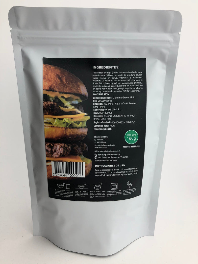 Hamburguesa vegana en polvo Herbivoro 160g